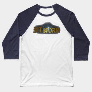 Bit Storm Logo with Clouds Baseball T-Shirt